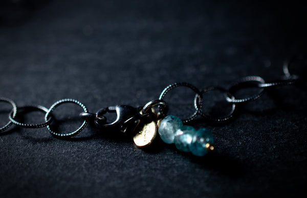 Raw Aquamarine Pendant Artisan Necklace, N501