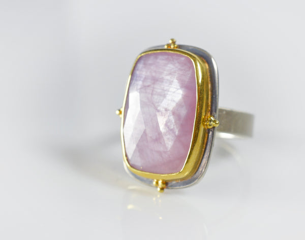 Silky Soft Pink Sapphire Statement Ring, f52