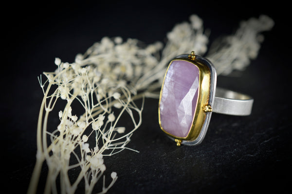 Silky Soft Pink Sapphire Statement Ring, f52