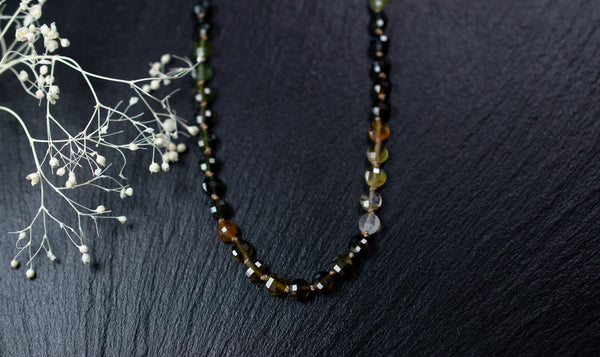 Green Tourmaline Beaded Necklace, n166