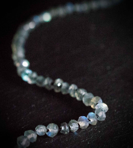 Long Labradorite Gemstone Layering Necklace,  n131