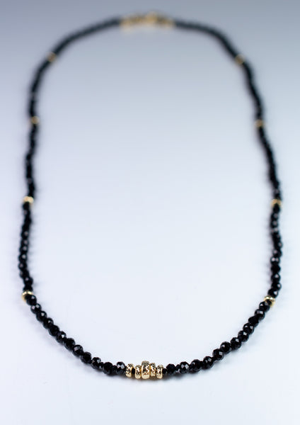 Black Spinel with 14k Gold, N201