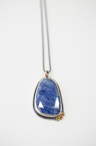 Denim Blue Jean Sapphire in Sterling Silver with 18k Gold, n116