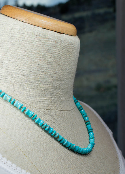 Hand knotted Turquoise Bead Necklace, n106