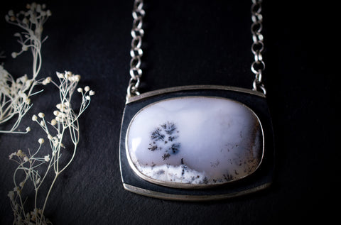 Scenic Dendrite Opal Necklace, n25