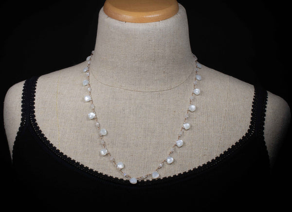 Shimmering White Moonstone Necklace, n58