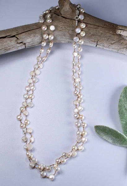Top Drilled Freshwater Pearl Long Layering Necklace, n59