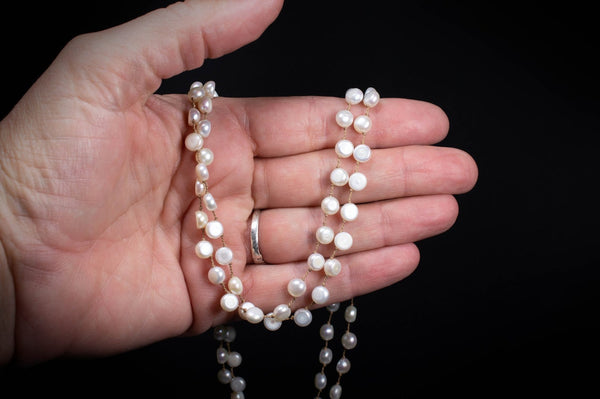 Top Drilled Freshwater Pearl Long Layering Necklace, n59