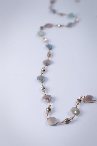 Subtle Hued Moonstone Necklace, n61